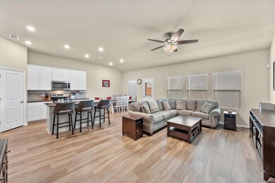 Beautiful floors in this open concept space perfec