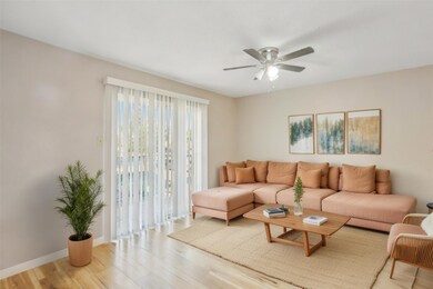 Virtually staged living area.