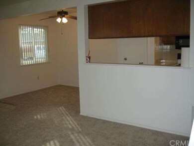 The view from the family room into dining area and