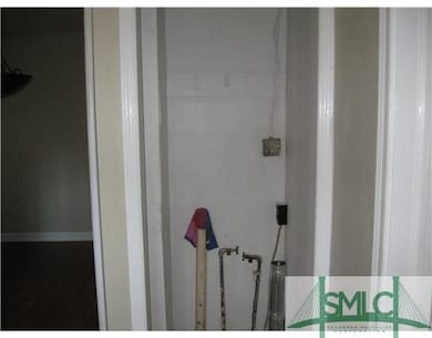 Kitchen. room for stackable washer and dryer in th