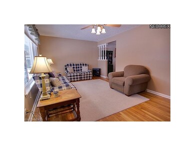 Living room with original hardwood floors
