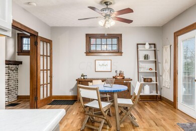 Fench doors to living room