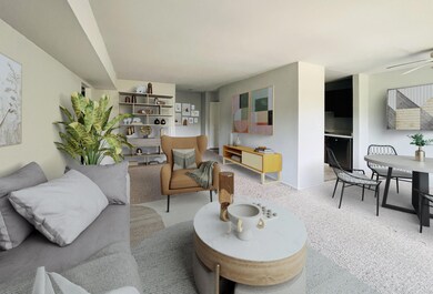 living room and dining room towards entr