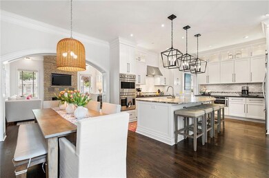 Kitchen with a healthy amount of sunlight, arched 