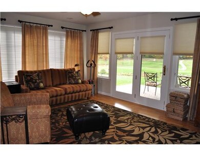 Den. Den With Double French Doors. Two Sided Firep