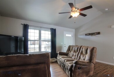 Vaulted ceiling in living room