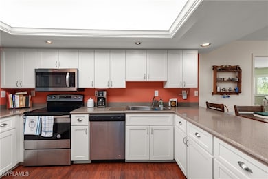 Kitchen with appliances with stainless steel finis