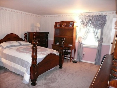Master Bedroom with new carpet and adjoining bath