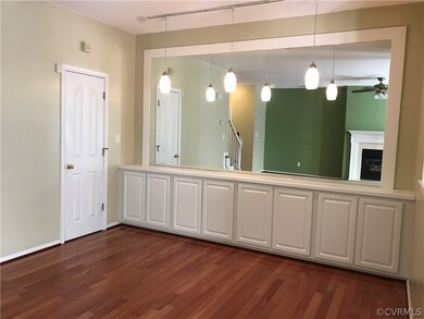 Dining Area with Hardwood Floors, Built In Cabinet