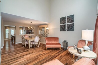 Combination living-ding area is versatile and has 
