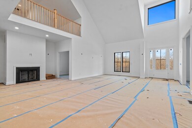 Family room with gas fireplace.