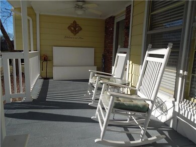 Front porch with ceiling fans