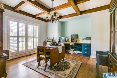 Gorgeous exposed beams and lots of natural light