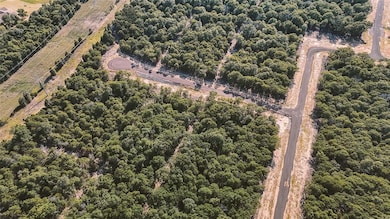 Aerial overview of property's location featuring a heavily wooded area