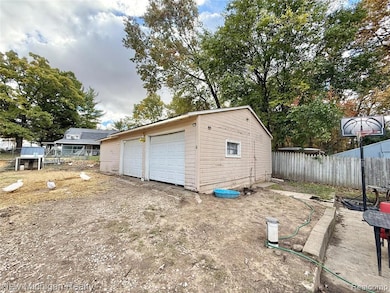 View of detached garage