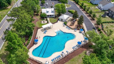 Bird's eye view of a pool area