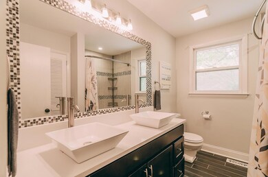 Beautifully remodeled master bath.