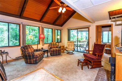 Family room with lots of windows---tongue and groo