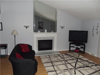 Living Room. Cathedral ceilings make living room f