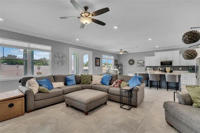 GREAT ROOM is open to the kitchen!