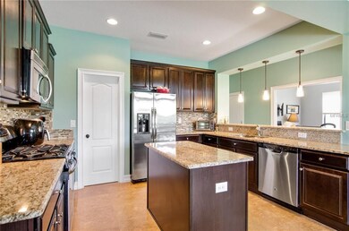 Center Prep Island with Granite Counters