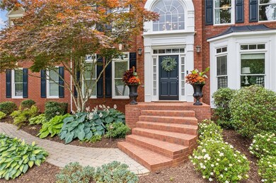 Property entrance with brick siding