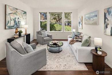 Plantings outside the windows give you privacy from the street.