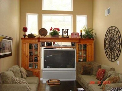 Living room with vaulted ceilings