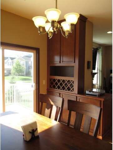 Dining with built in wine rack, storage and speake