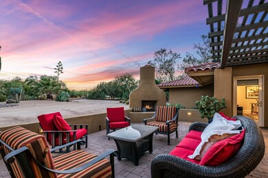 Welcoming Front Patio with Fireplace
