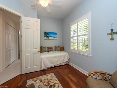 From the foyer, french doors greet you to the den.