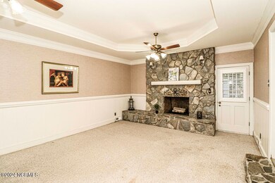 Stone fireplace