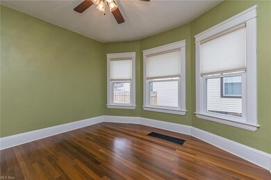 Gleaming hard wood floors in the dining room