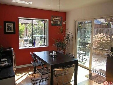 Bright dining room with garden window