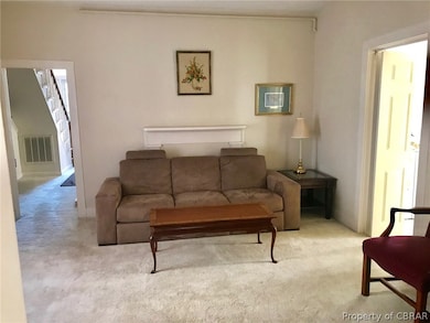 View of living room from the kitchen and view of e