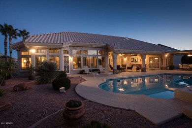 Evening view of back yard