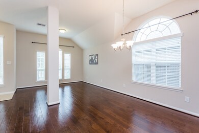 The wood floors showcase a large portion of the home including the study, formal dining room, breakfast room, and family room.
