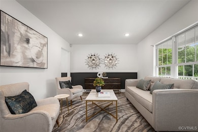 Living area with recessed lighting