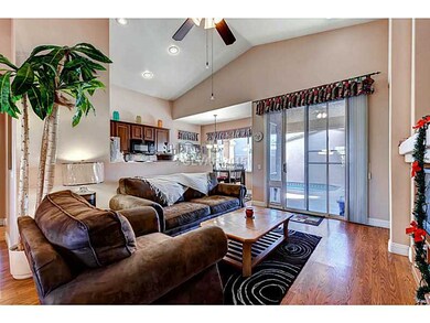 Family Room. Open Family Room with French Doors to