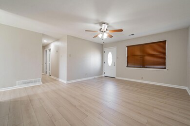 Unfurnished room with light wood-style flooring, a