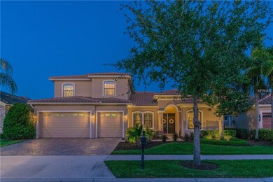 Full front view of home at sunset