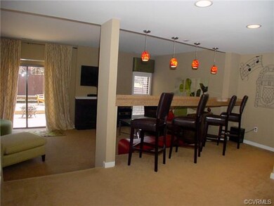 New bar between dining area and living room.
