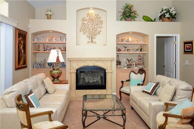 Family Room featuring a beautiful Fireplace, Built