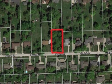 Aerial view of lot and neighboring properties.
