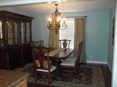 Dining room with chandelier