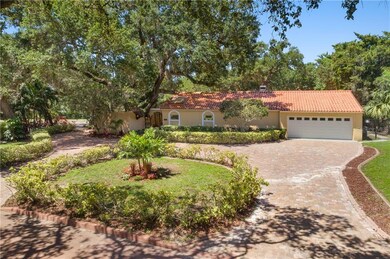 Overhead shot of huge circular driveway.