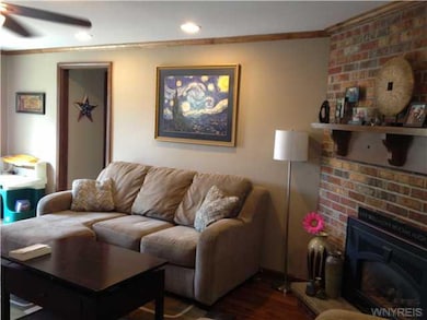 Family Room. to the left are slliders to a private