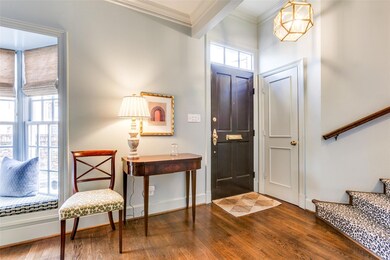 Corner of bay window seat showing