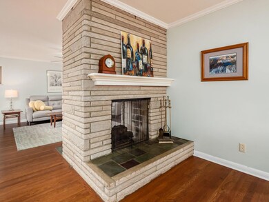 Fireplace close up from kitchen