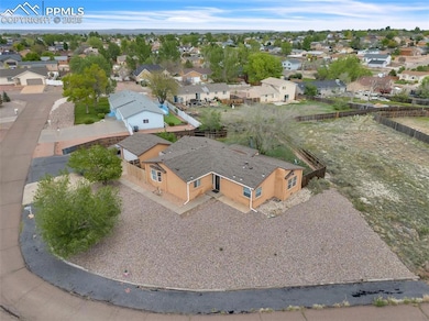 Aerial perspective of suburban area